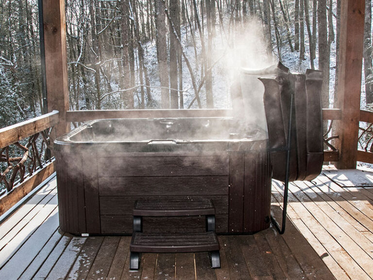 Hot tub on a deck ready for removal